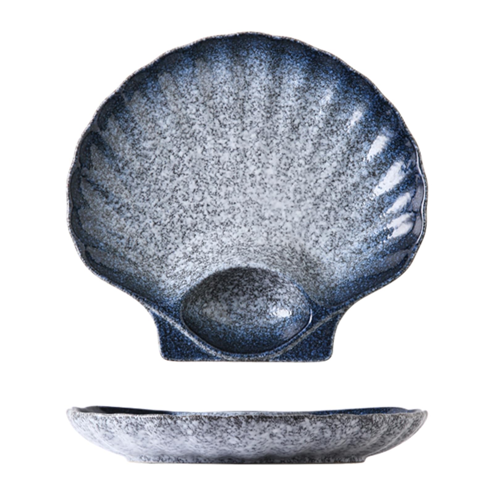 Amazon.com | Seashell Shaped Porcelain Plate with Sauce Holder