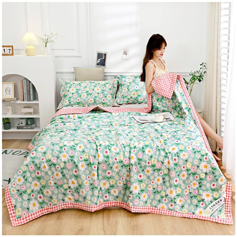 Colcha de verano edredón acolchado de algodón para cama infantil y de adultos reversible suave