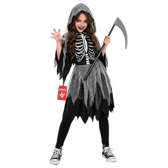 Morph Disfraz de la Muerte Niña, Disfraz Halloween Niña, S