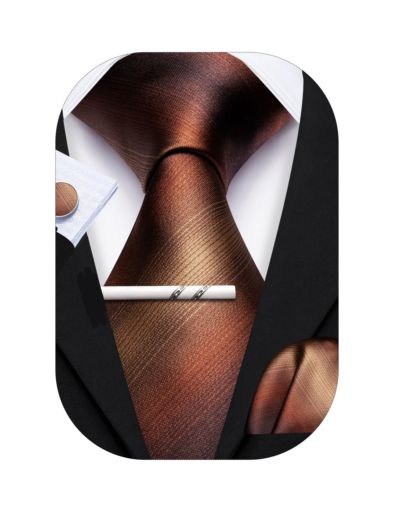 Barry.Wang Plaid Ties Checkered Mens Silk Necktie Handkerchief Cufflinks