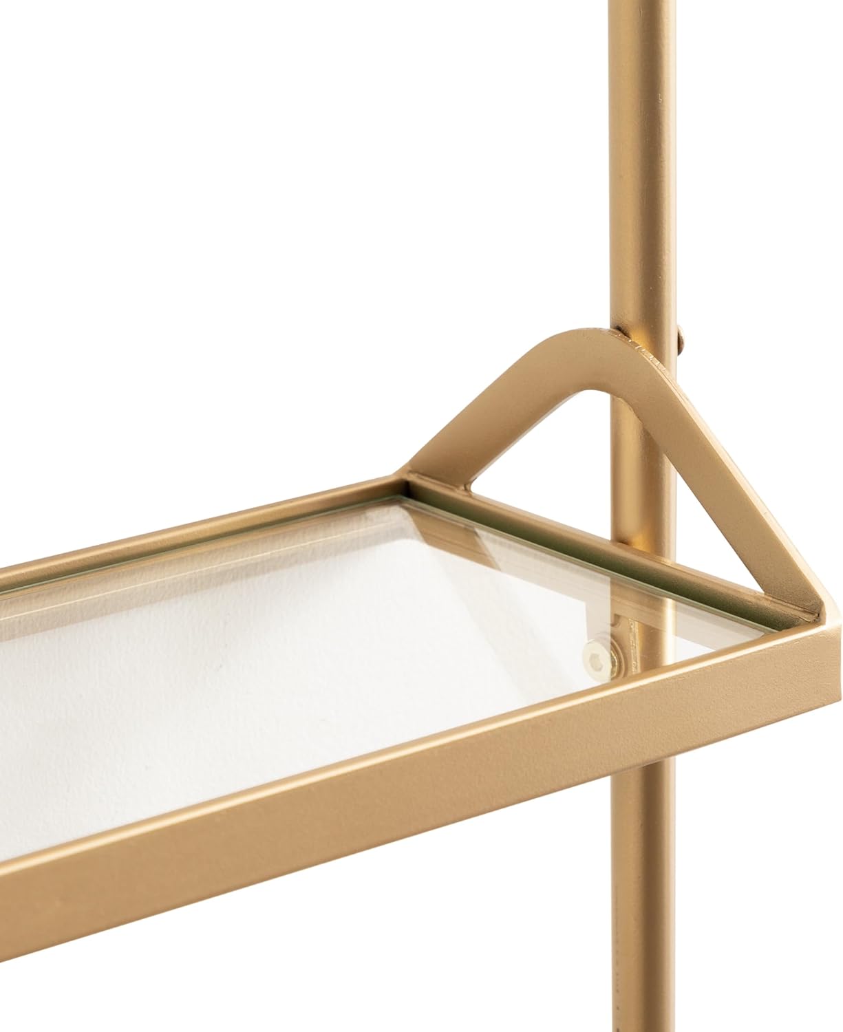 Kate and Laurel Marit Three-Tiered Wall Shelf; 18 x 6 x 30; Gold; Glam Decorative Floating Shelf Storage and Wall Organizer for Over the Toilet Storage Bathroom Display
