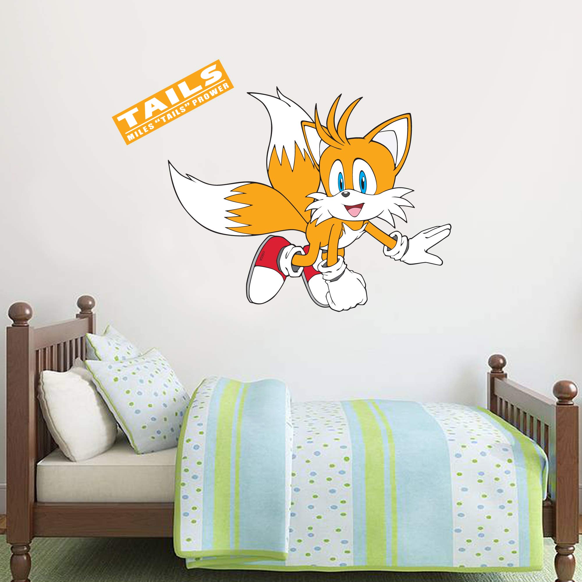 Beautiful Game Orange Sonic The Hedgehog Wall Art - Tails Sticker Mural Vinyl Decal (60Cm X 60Cm)