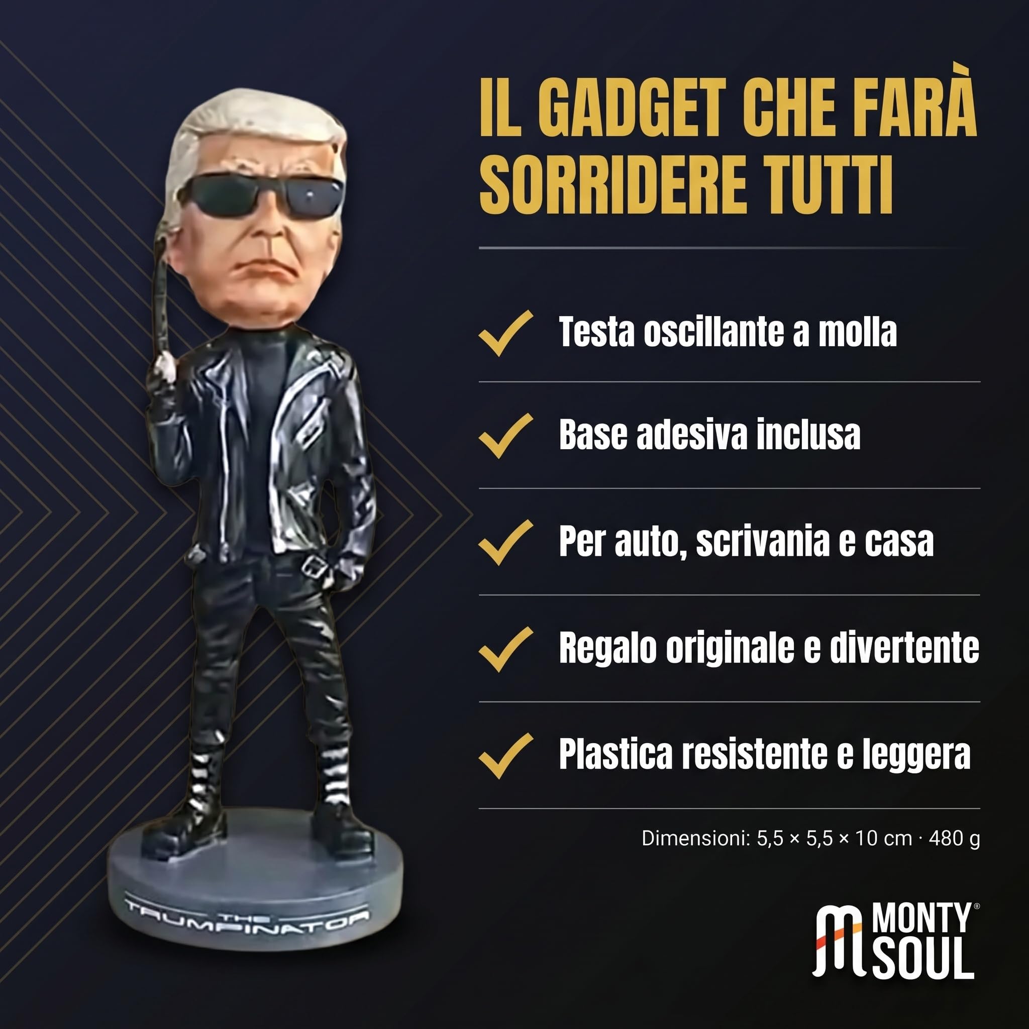 Figura de Donald Trump - Decoración divertida para salpicadero, gadget para coche y oficina, accesorio agradable para coche y regalo original para hombre y mujer (versión 5)