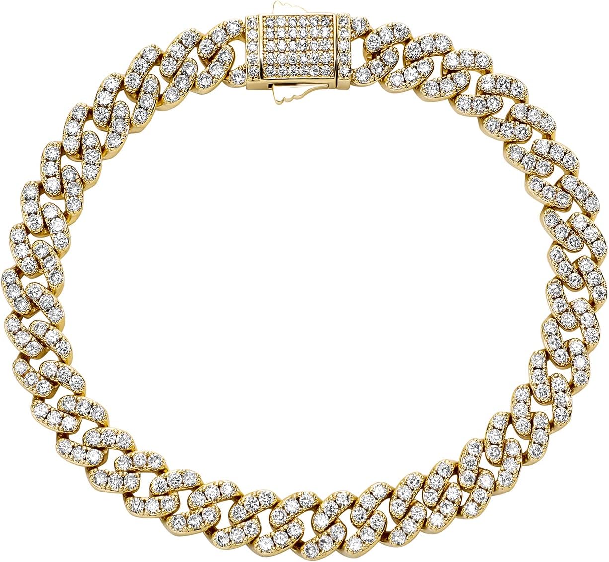 Gold Anklets for Women Cuban Link Anklets Iced out Faux Diamond Chunky Ankle Bracelets 8mm 14K Gold Silver Plated Minimalist Fashion Foot Jewelry