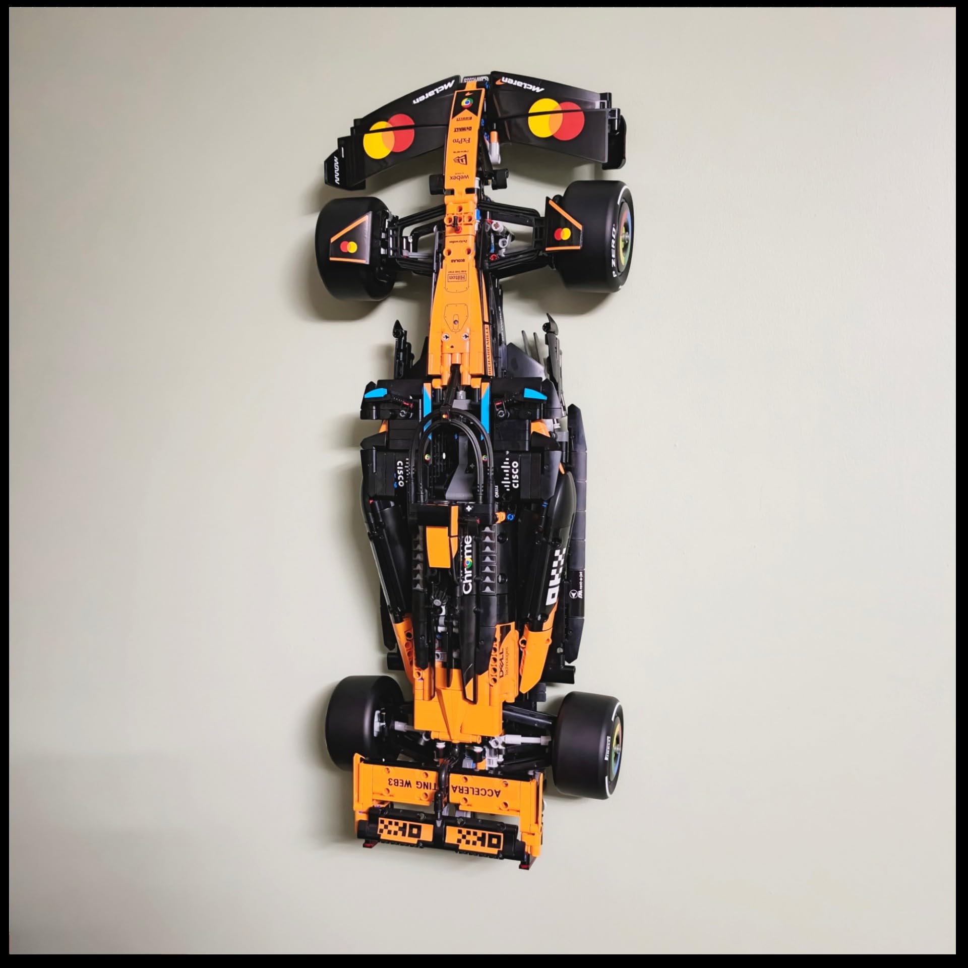 Wall mount compatible with Lego Technic McLaren MCL39 F1 42228 | Display your model securely | Heavy Duty stainless steel | Car NOT included