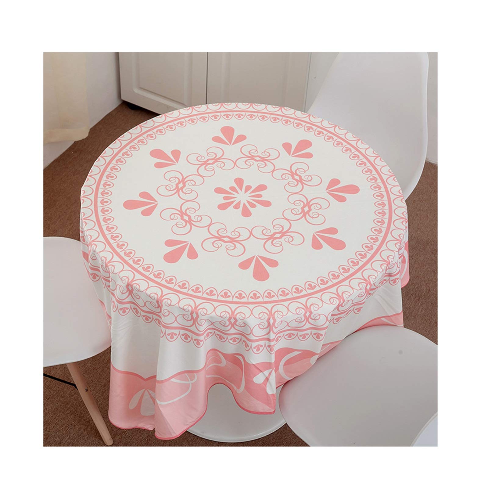 Nappe imprimée de fleurs ronde 130cm en coton lin style moderne pour table de cuisine