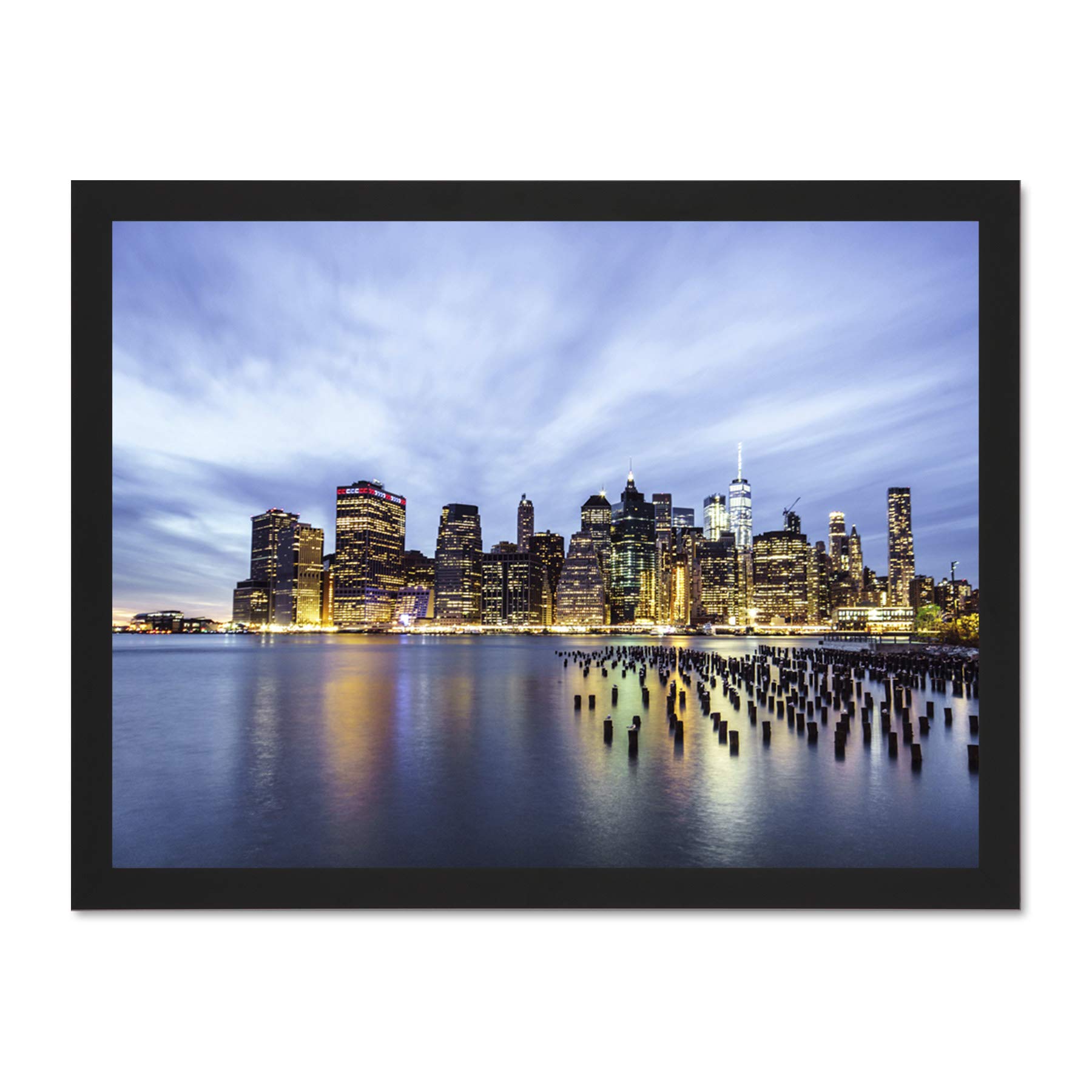 Luddy York City USA Cityscape Large Framed Art Print Poster Wall Decor 18x24 inch