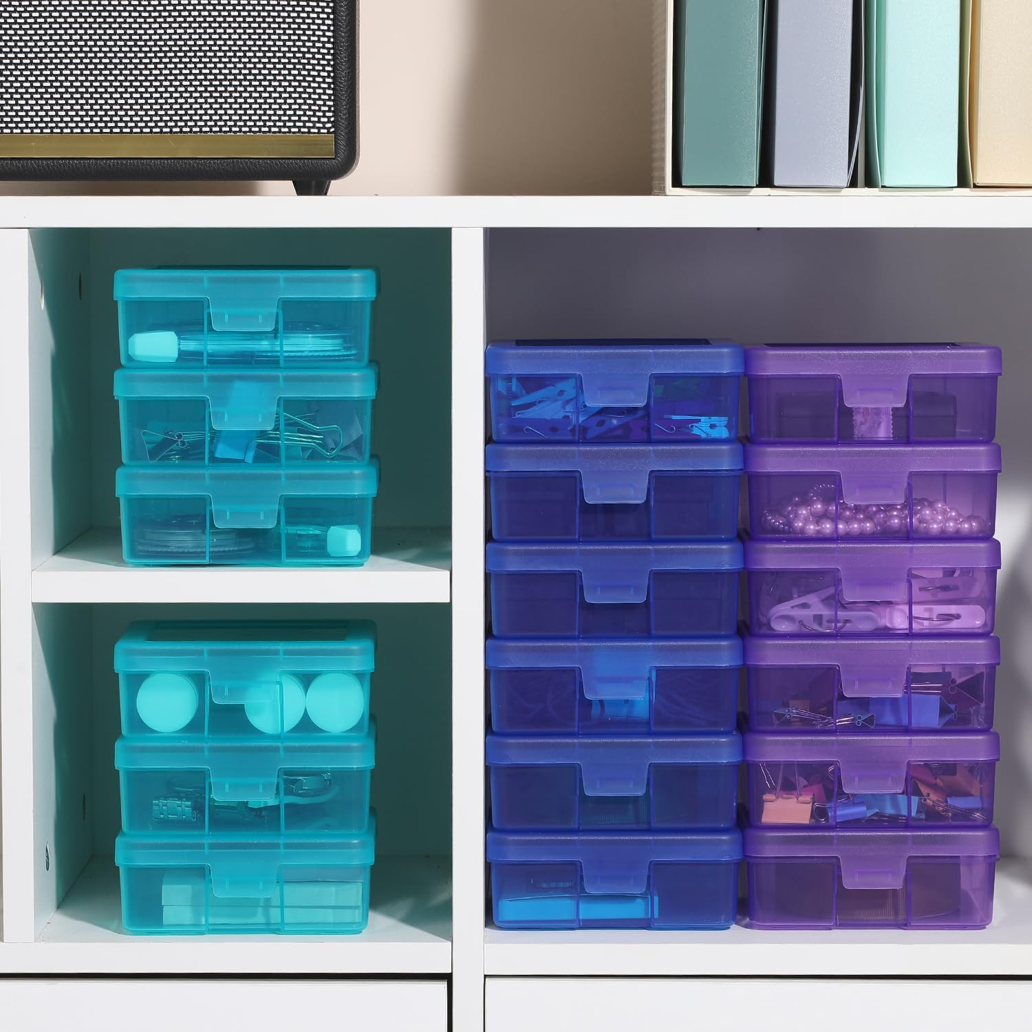 novelinks 18 Pack Small Plastic Storage Containers Clear Arts & Crafts Storage Boxes & Organizers Stackable Small Containers With Lids For Organizin (Set 4)