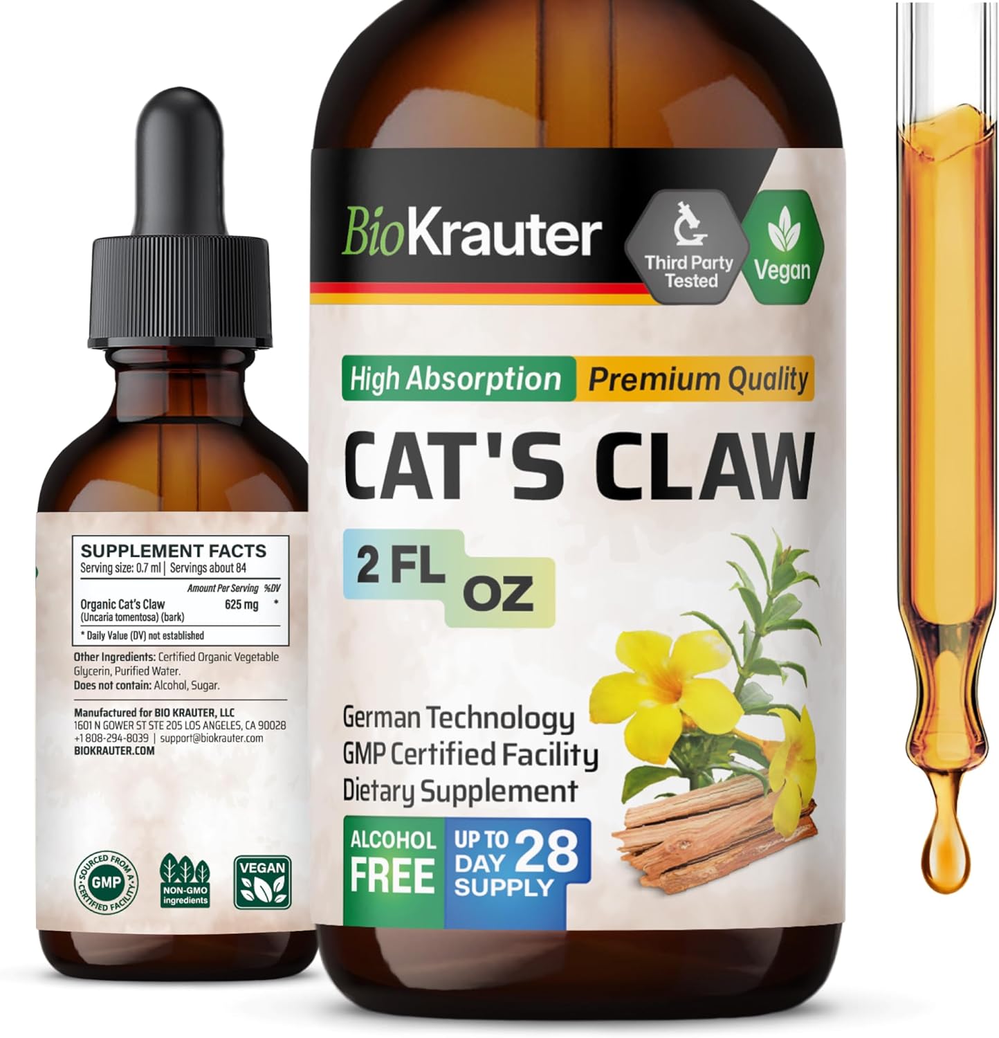 Cat's Claw Tincture 2 Fl. Oz Cat's Claw Extract for Joint