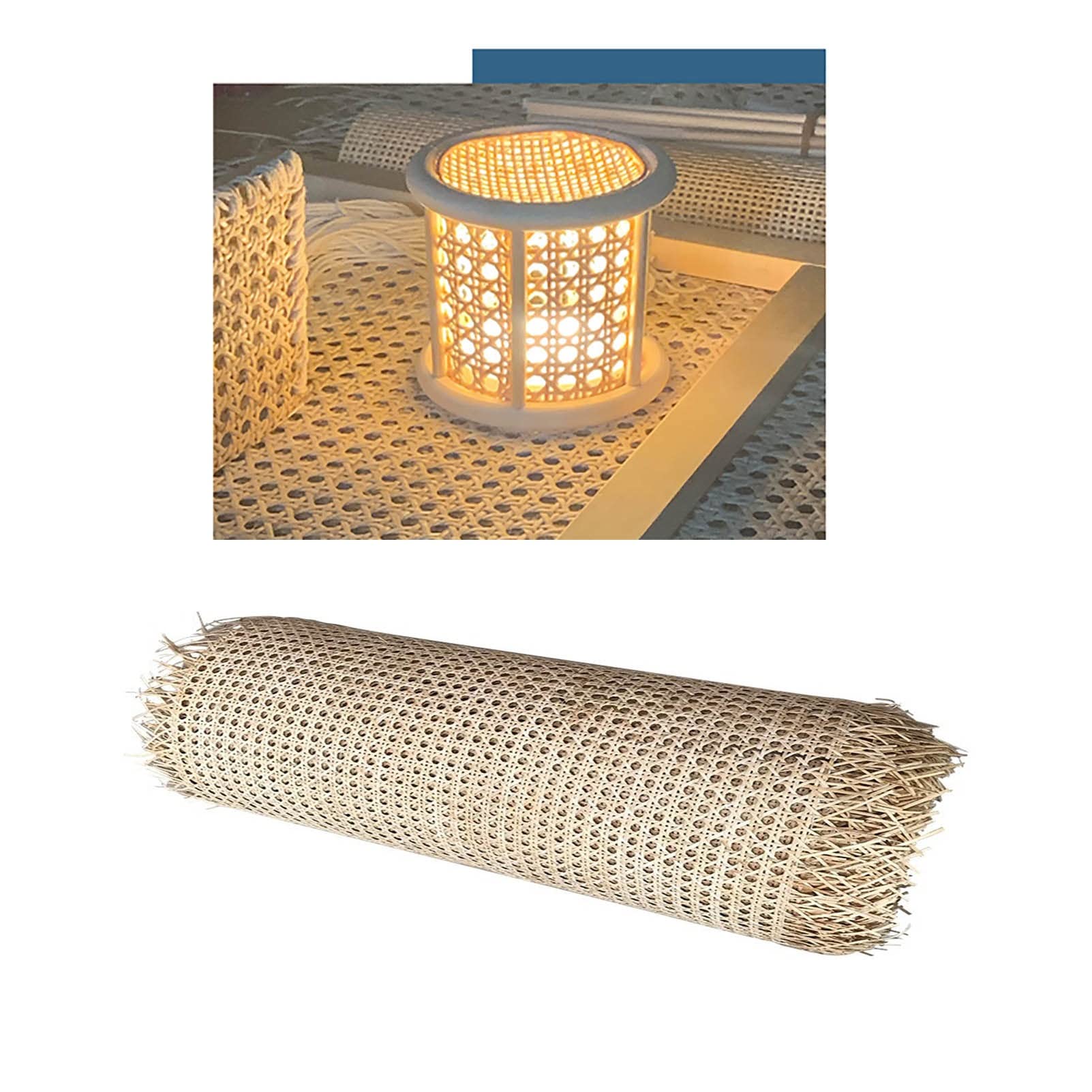 HASMI Rattan Cane Gurting Roll, Gewebter Rohrstock -Materialrolle, Gewebter Offener Mesh Cane, Forniture Decke Diy Supplies/80Cm*400Cm(32In*158In)