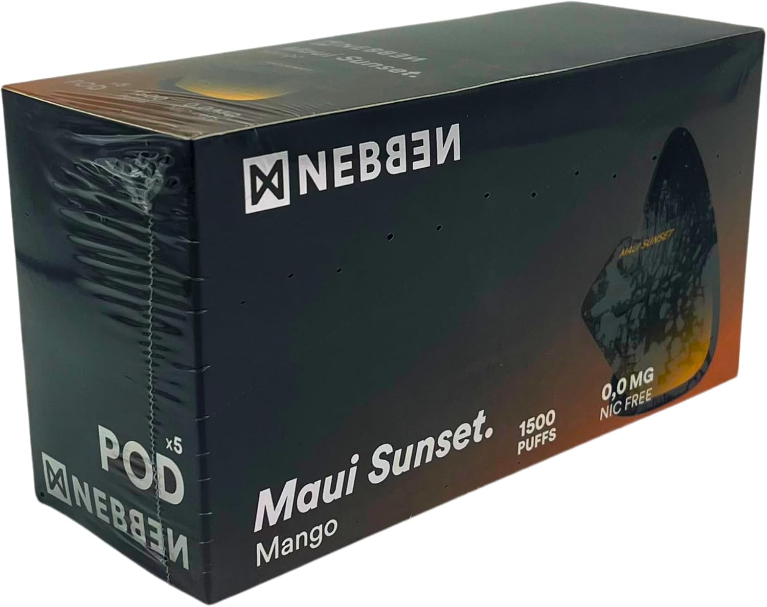 Pack of 5 Pods for Shisha Nebula. Different Flavors Without Nicotine. Nebula E Hookah. 1.500 Puffs (Mango)