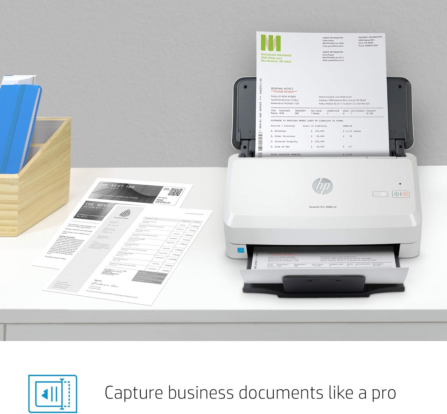 HP ScanJet Pro 3000 s4 Sheet-Feed Scanner (6FW07A), Light Grey, Small (Renewed)