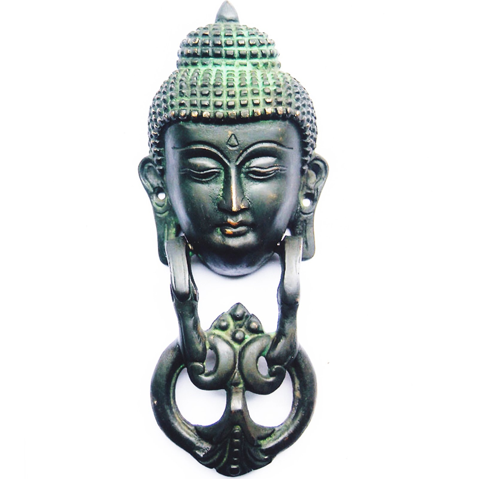 Llamador de puerta de Buda de Gautam: Metal resistente con sonido claro y resonante