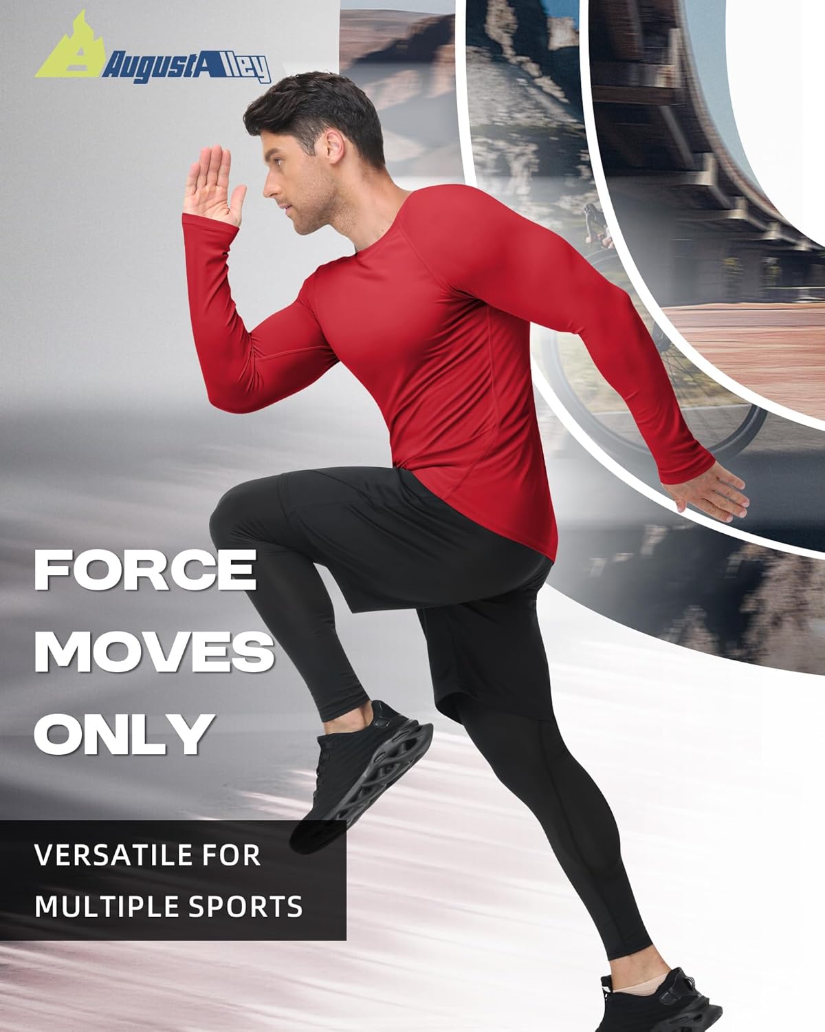 4 Pack Mens Long Sleeve Compression Shirts Crew Neck Workout Tight Tops Athletic Base Layer Undershirts - Image 6