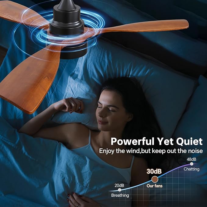 Ventilador de Techo 48 Pulgadas con Luz, Control Remoto y Al miniatura 7