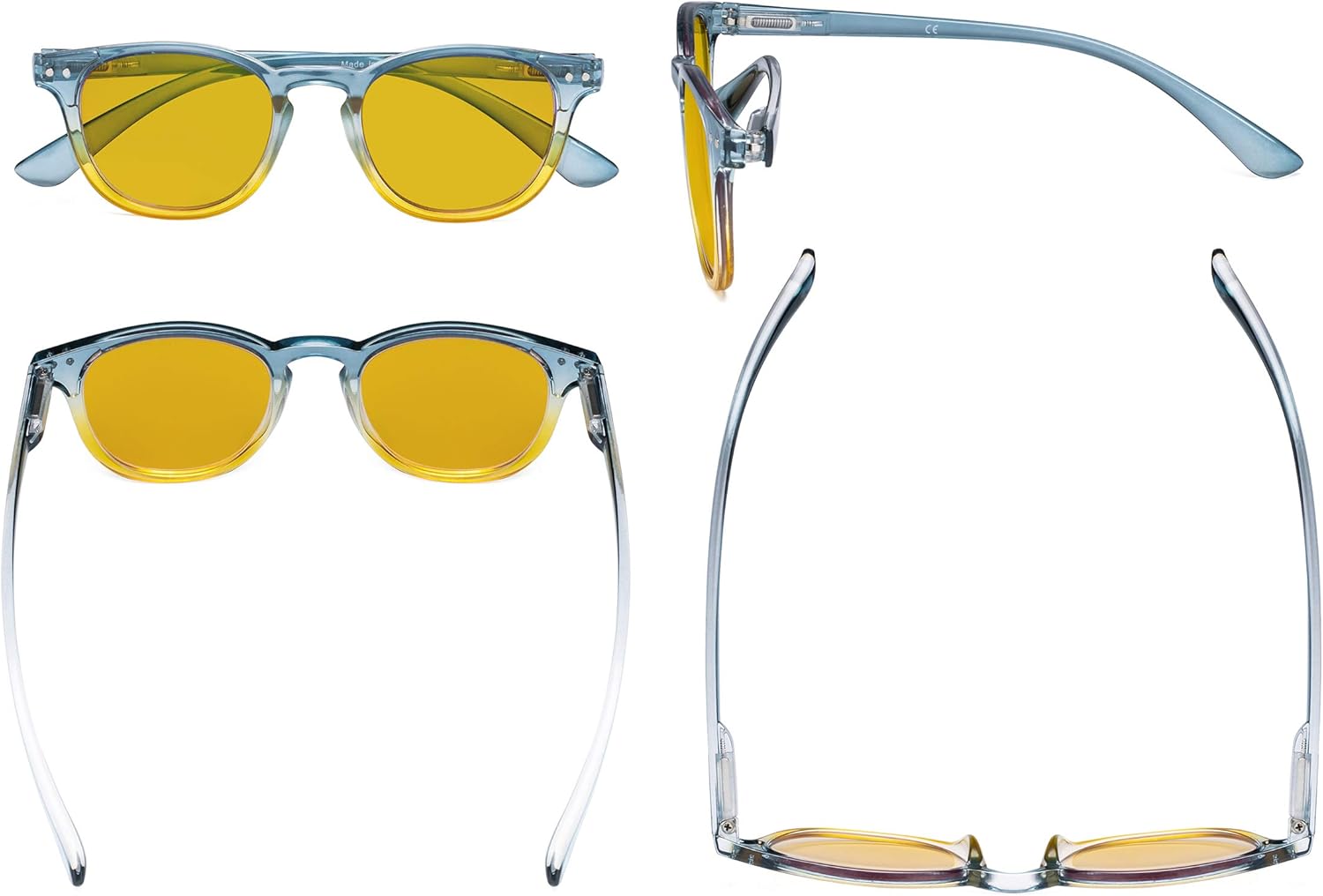 Eyekepper Ladies Blue Light Blocking Glasses with Amber Tinted Filter Lens - Gradient Frame Computer Eyeglasses Women - Blue-Yellow Frame - Image 3