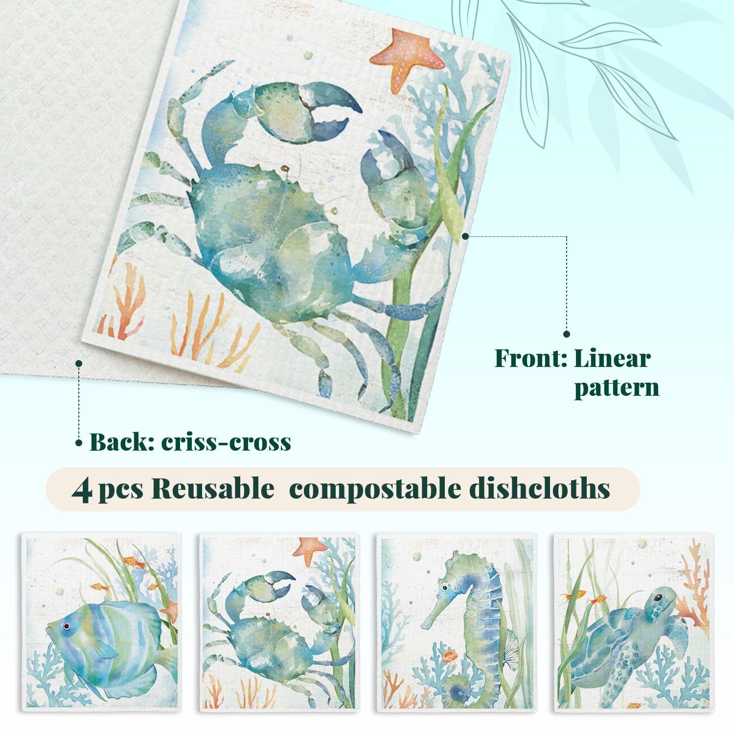257-JYXWM-summer-ocean - Paños de cocina suecos