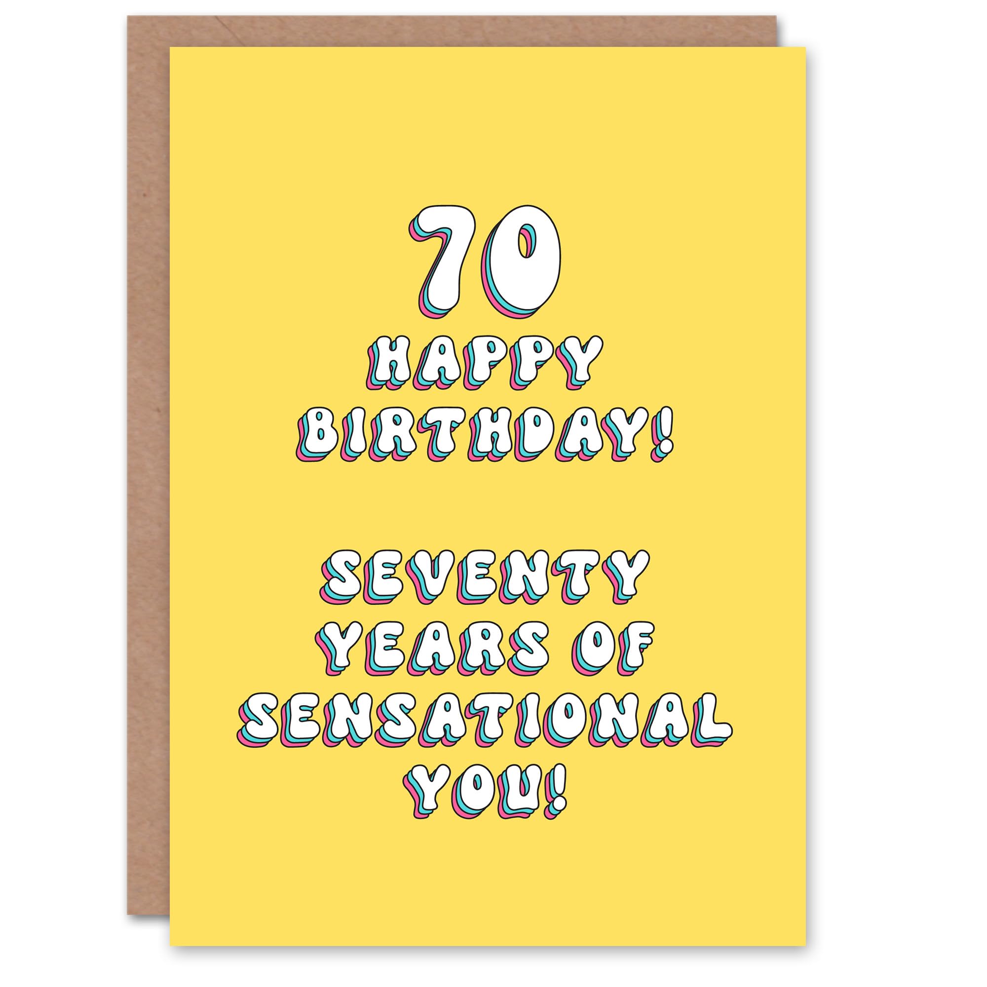 Artery8 Greeting Card 70th Sensational You 70 Year Old Bright For Her Woman Wife Gran Mum Sister Birthday Card