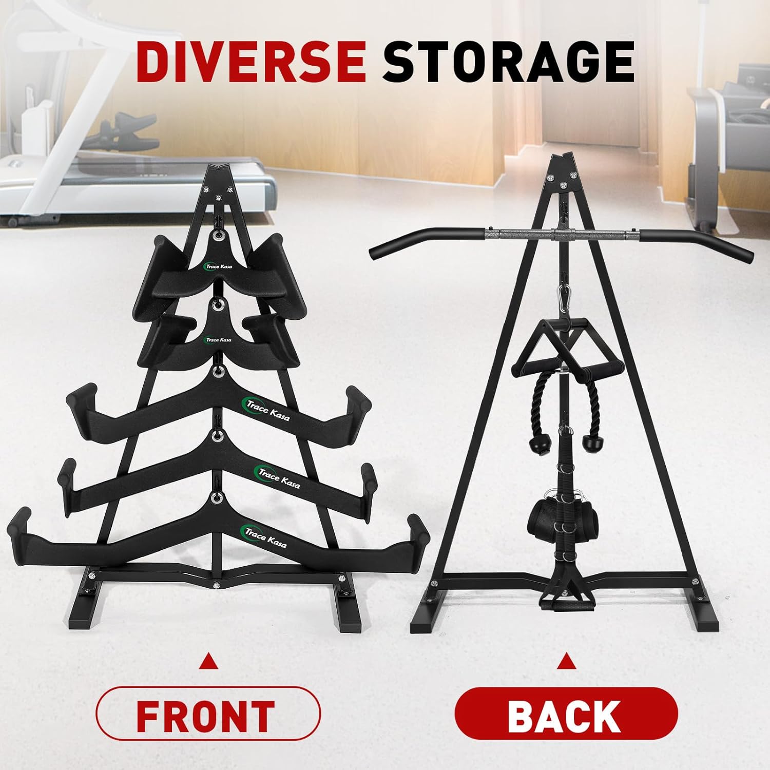 Lat Pulldown Attachments Rack - Home Gym Storage for Cable Machine Lat Pull Down Bar Gym Organizer