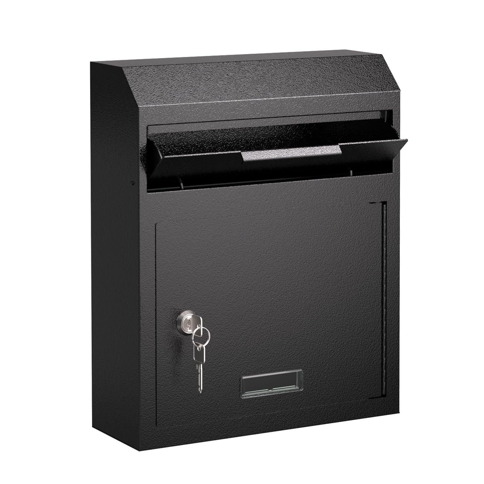Large Wall Mount Mail Drop Box, Heavy Duty Steel Mailbox with Key Lock