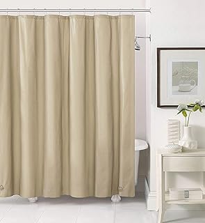 Victoria Classics PV6-LIN-7272-EL-BE Peva Shower Liner 72", 6 Gauge with Magnets And Grommets-Beige