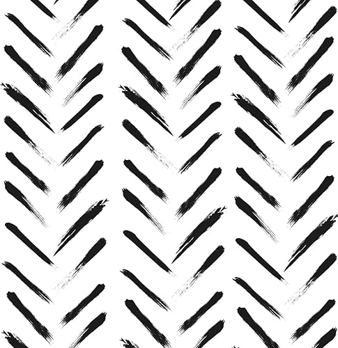 FuLWth Papel tapiz de rayas negras y blancas para despegar y pegar, papel de contacto geométrico moderno, papel de contacto decorativo con rayas