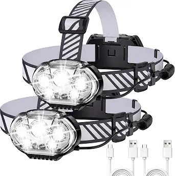 MIOISY LED Headlamp Rechargeable 2 Pack