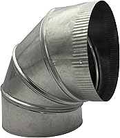 Mitchell Metal 12" Adjustable 90° Galvanized Duct Elbow - 28 Gauge HVAC Vent Connector for Round Air Ductwork
