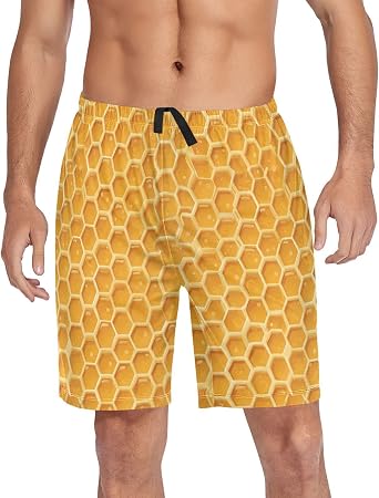 Aslsiy Summer Mens Pajama Shorts Pajama Bottoms Sleep Shorts Lounge PJS for Men