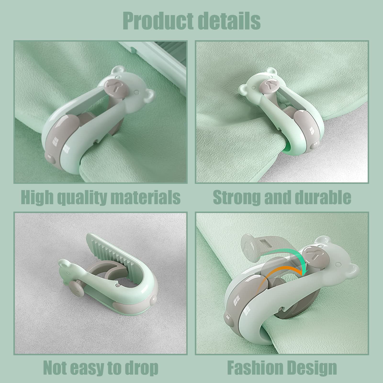 Symphonyw Quilt Fixing Clips, 6 Pcs Cute Bear Duvet Clips to Keep Duvet in Place - Image 3
