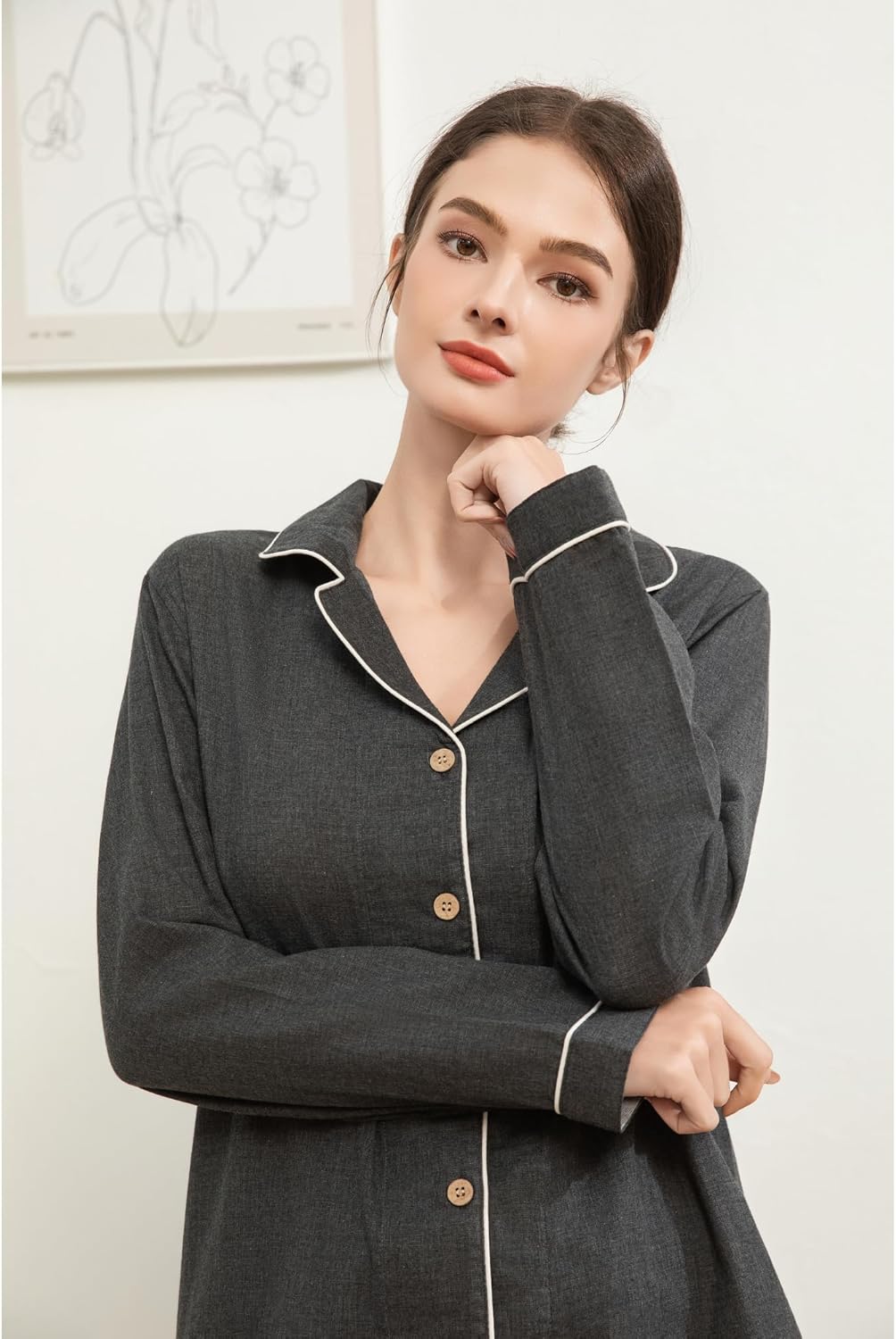 Women Pajama Sets, 2 Piece 100% Cotton Pajamas Set, Double Gauze Superior Comfort Feel, Long Sleeve Sleepwear - Image 4