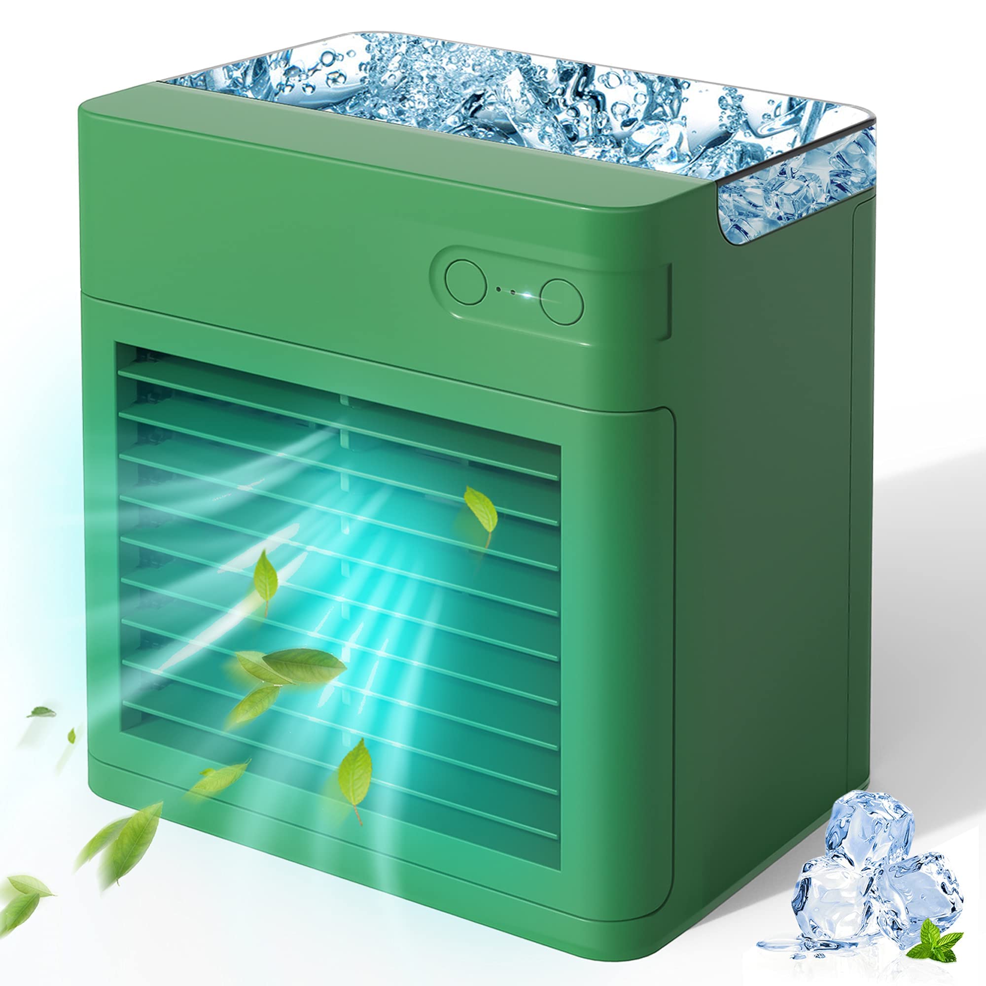 Portable Personal Air Cooler Fan, 2000 mAh Power Rechargeable Mini Air Conditioner, Evaporative Compac Air Cooler Fan, 3 S...