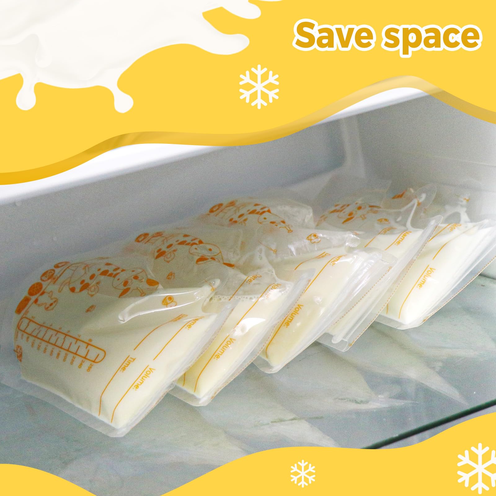 Oderra Sachet de Conservation Lait Maternel 50/100 PCS, 250/180 ML Sachet Lait Maternel avec Zone d'Écriture, Double Fermeture Étanche, Pré-Stérilisé Stockage Sécurisé Lait Maternel (Accessoires Bébé)