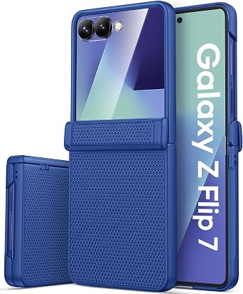 Vihibii for Samsung Galaxy Z Flip 7 Case, Non-Slip Texture, 2025, Navy Blue