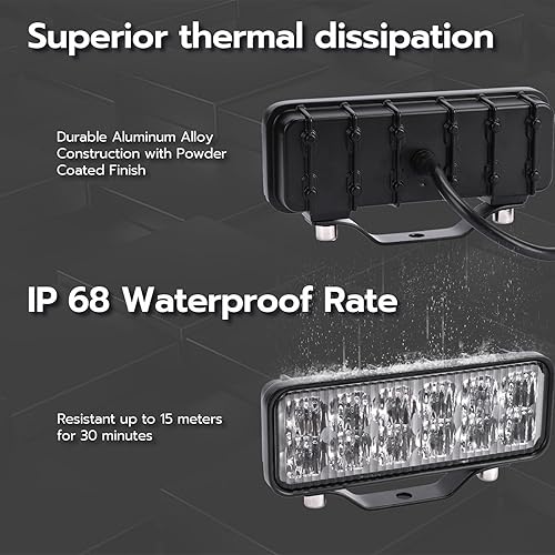 Miniatura 3 de Barra de luz LED de 6 pulgadas, 2 unidades, 120 W, 8000 lúmenes, luces LED todoterreno de haz de curvas anchas, luz de conducción rectangular de