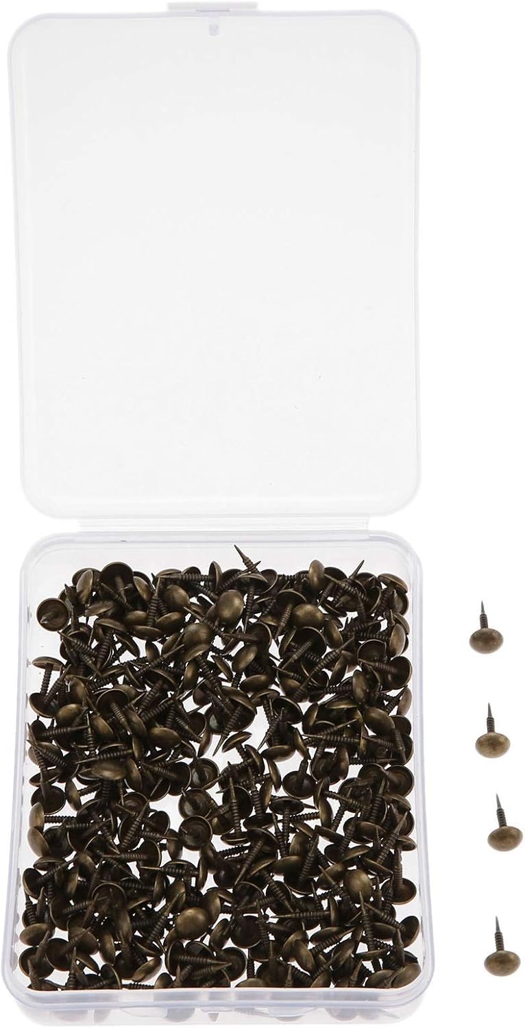 Screw pins for Upholstery，10-100pcs Black Upholstery Nails Round Head Metal Pushpins Vintage Tacks Sofa Decor 5/7/9/11/19x17mm (Color : 5x17mm 20pcs) (Color : 7x17mm 20pcs)