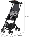 gb Pockit Air Poussette de voyage ultra compacte tout terrain légère avec tissu respirant en noir velours