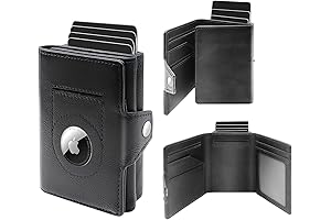 Genuine Leather RFID Blocking Wallet with AirTag Holder