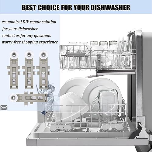 Miniatura 8 de W10888592 Ruedas de rejilla para lavavajillas, piezas de repuesto de rodillo superior para lavavajillas PS11769236 8575281 WP8575281 (4 piezas)