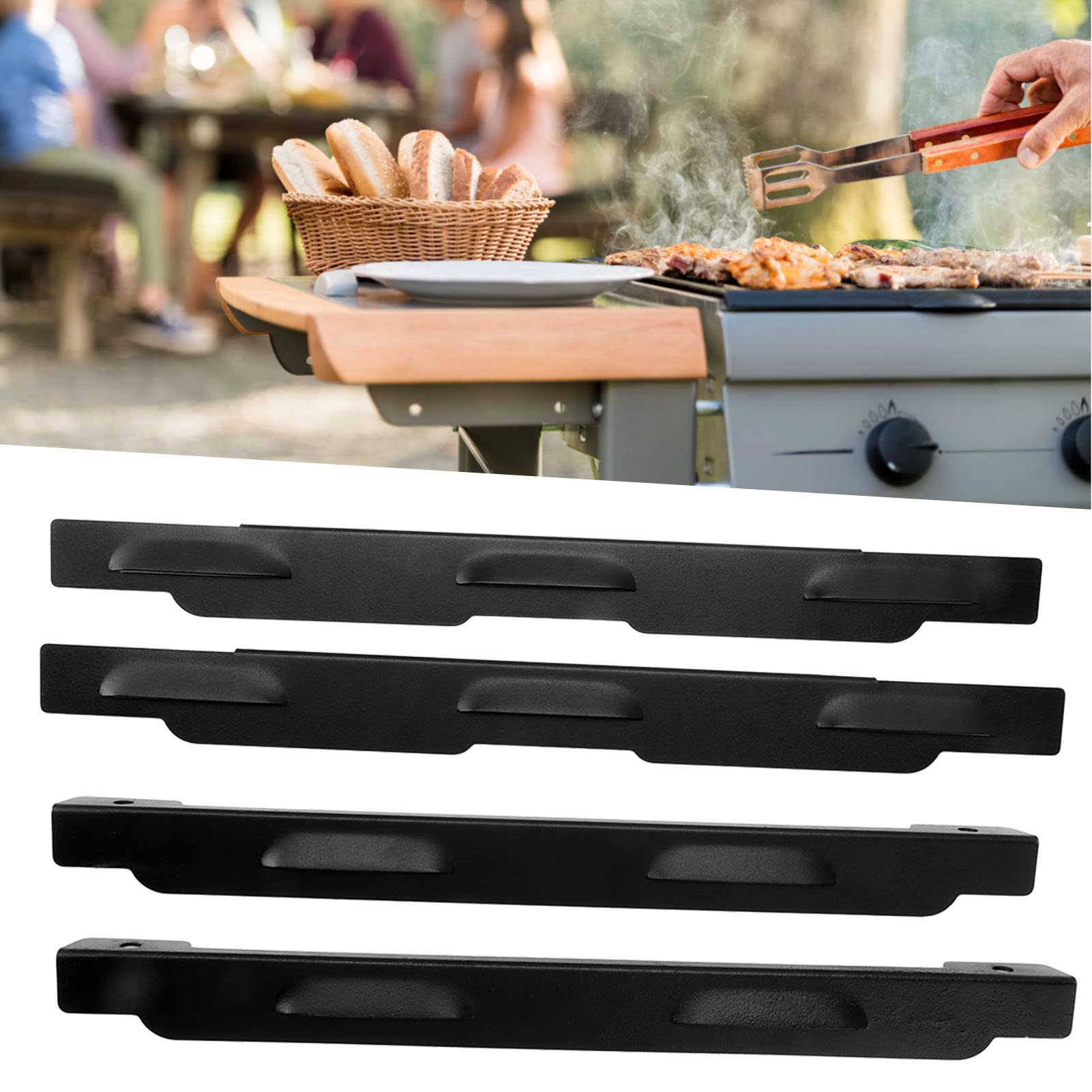 Paravento per barbecue da 4 pezzi, paravento per griglia portatile professionale in acciaio inossidabile, deflettore per il campeggio, picnic, barbecue, compatibile con piastra da