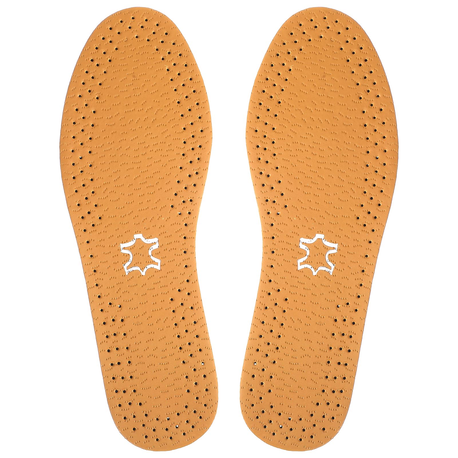 Healifty 1 Pair of Leather Insoles Shock Absorbing Anti-Sweat Leather Shoe Insole for Men/Women Odour Absorber Soles, Size 43 / UK 9