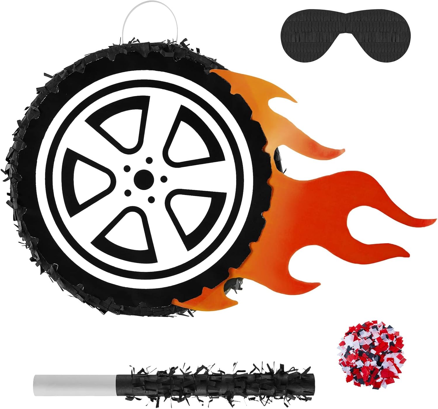 Car Wheel Pinata Race Car Birthday Party Supplies 12.9 Inch Car Theme Party Decorations for Baby Shower, Bridal Shower, Race Car Theme Party