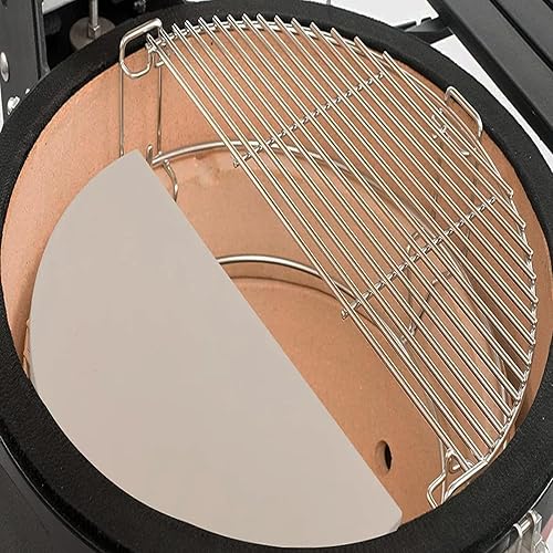 Miniatura 2 de Cmanzhi S0Z198 - Placas deflectoras de calor de cerámica de media luna de 19.8 pulgadas para Kamado Joe Big Joe I, II y III (paquete de 2)