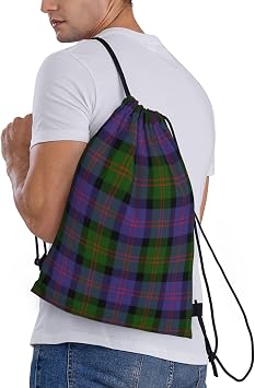 Drawstring Backpack String Bag Selkirk Tartan Sackpack for Sports Gym Smal