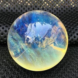 1 Uds. Bola de Cristal de Piedra de fusión Amarilla Natural Pulido Precioso Cristal Redondo Decorativo Hermoso Color Piedra Decorativa Cristal