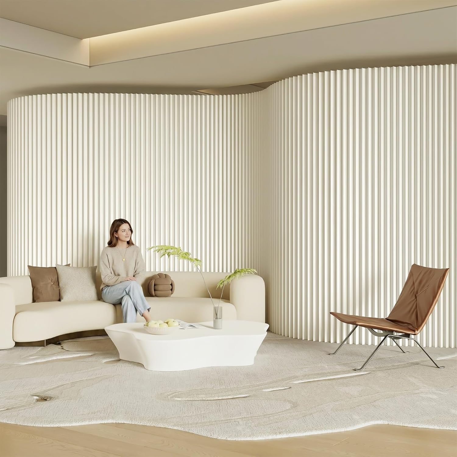 Paper Room Divider, Retractable Accordion Wall Room Divider and Folding Privacy Screens for Separation, for Dorm Studio Office Clothing Store, Easy for Use and Store, White