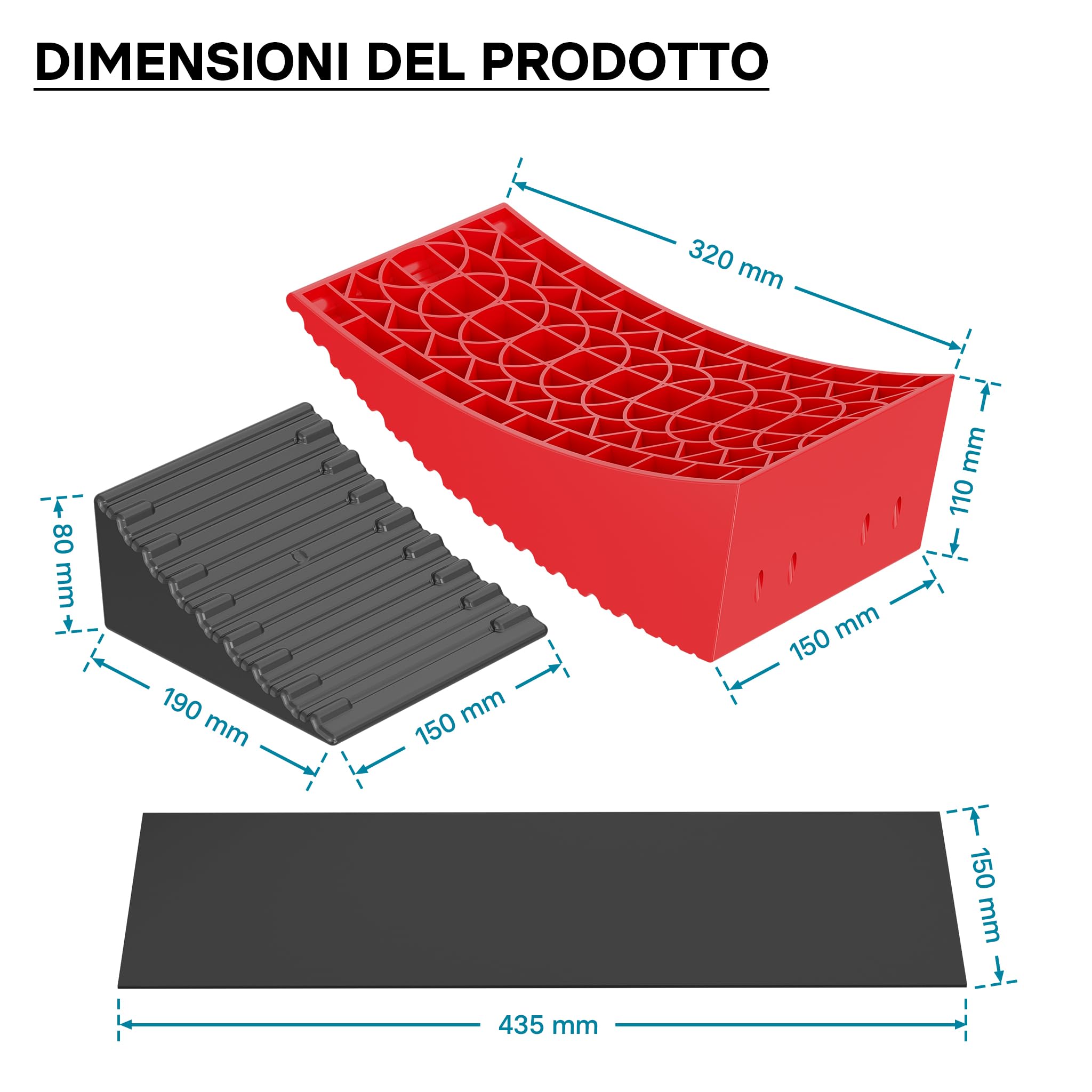 XPOtool Cunei rotondi per camper con livella a bolla Livellatori per rimorchi
