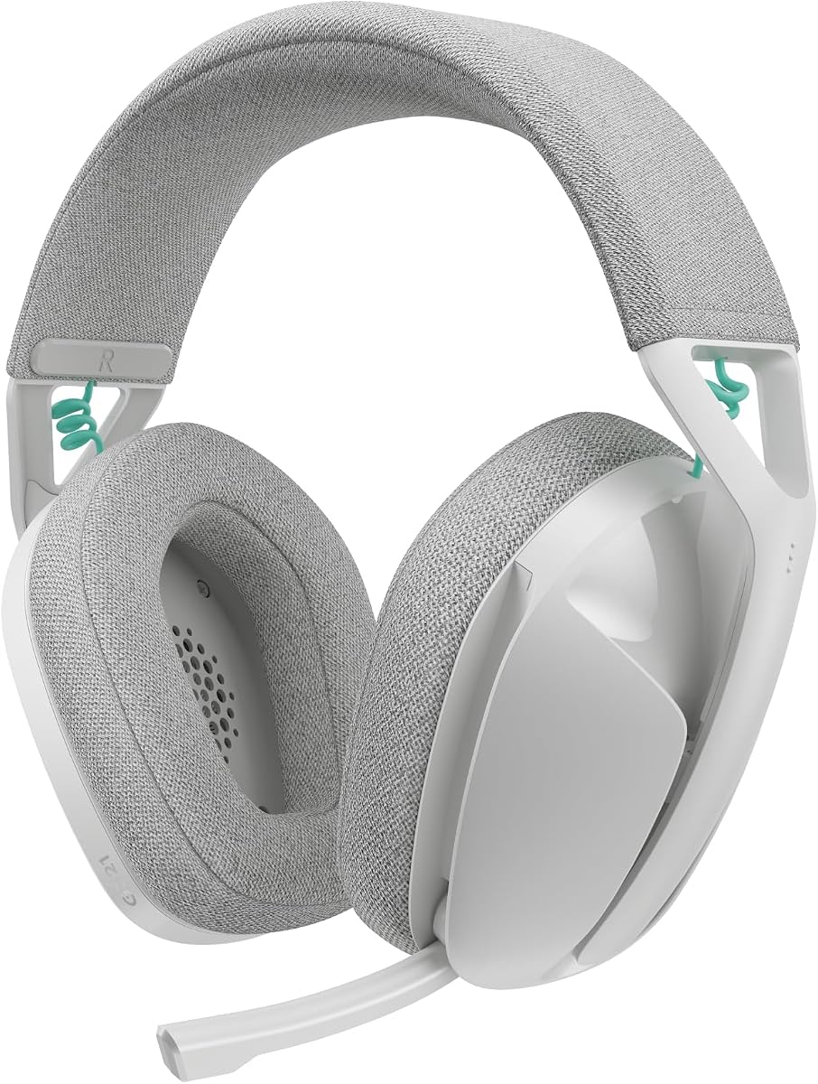 Logitech G321 Lightspeed Wireless Gaming Headset - White | Dynamic Comfort and fit, 16 kHz Boom mic, 20+ hrs Battery, for PC