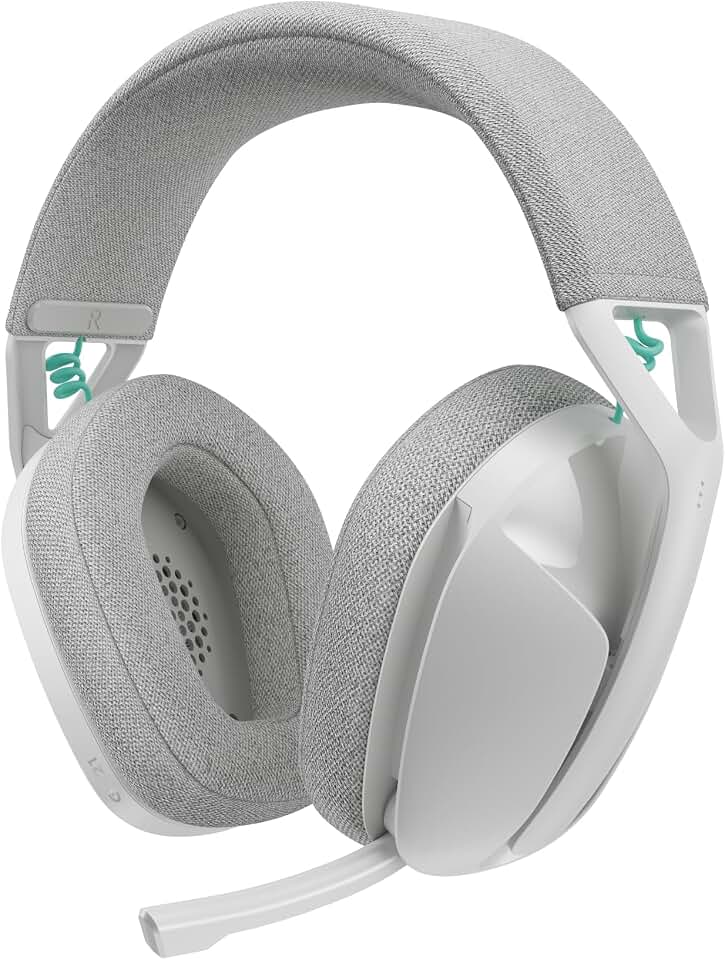 Logitech G321 Lightspeed Wireless Gaming Headset - White | Dynamic Comfort and fit, 16 kHz Boom mic, 20+ hrs Battery, for PC