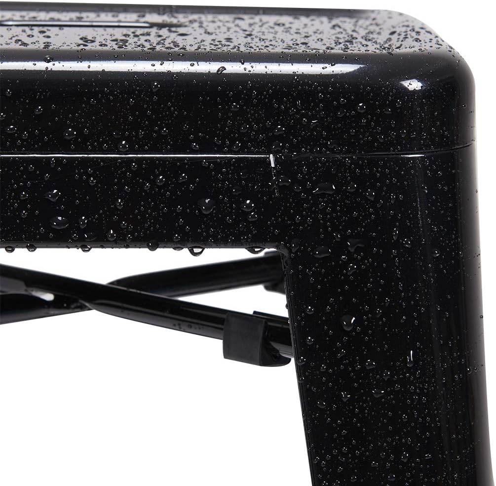 DUHOME 18 Inches Metal Stools Backless Stackable Stools for Bistro, Indoor-Outdoor, Kitchen, Bistro, Patio, Cafe and Restaurants Set of 4, Black